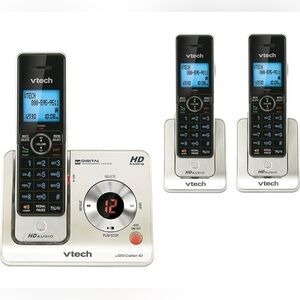 VTech Expandable Cordless Phone w/ 3 Handsets & Answering Machine, Silver
